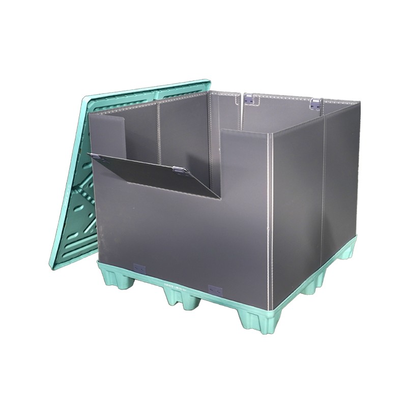 湖蓝色天地盖围板箱