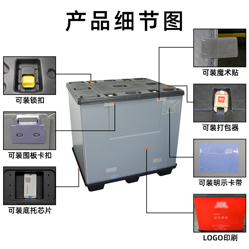 绑带款塑料围板箱